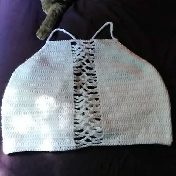 white crochet top